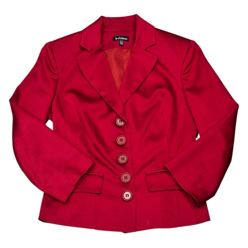 Vintage Le Chateau Red Tailored Blazer Size XS